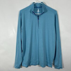 Johnnie-O 1/4 Zip Golf Pullover Mens Size Medium Light Blue Performance Stretch